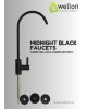 Wellon Midnight Black Stainless Steel SUS304 Kitchen Water Filter Faucet for Most Reverse Osmosis Units Suggesting a Bold, Modern Asethetic